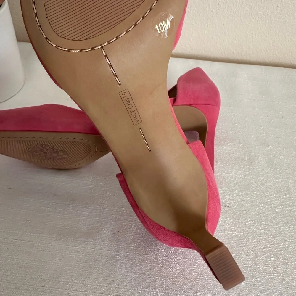Vince Camuto Renny Geranium Pink Suede Pointed Toe D’orsay Pumps Women’s 10M - Picture 11 of 13